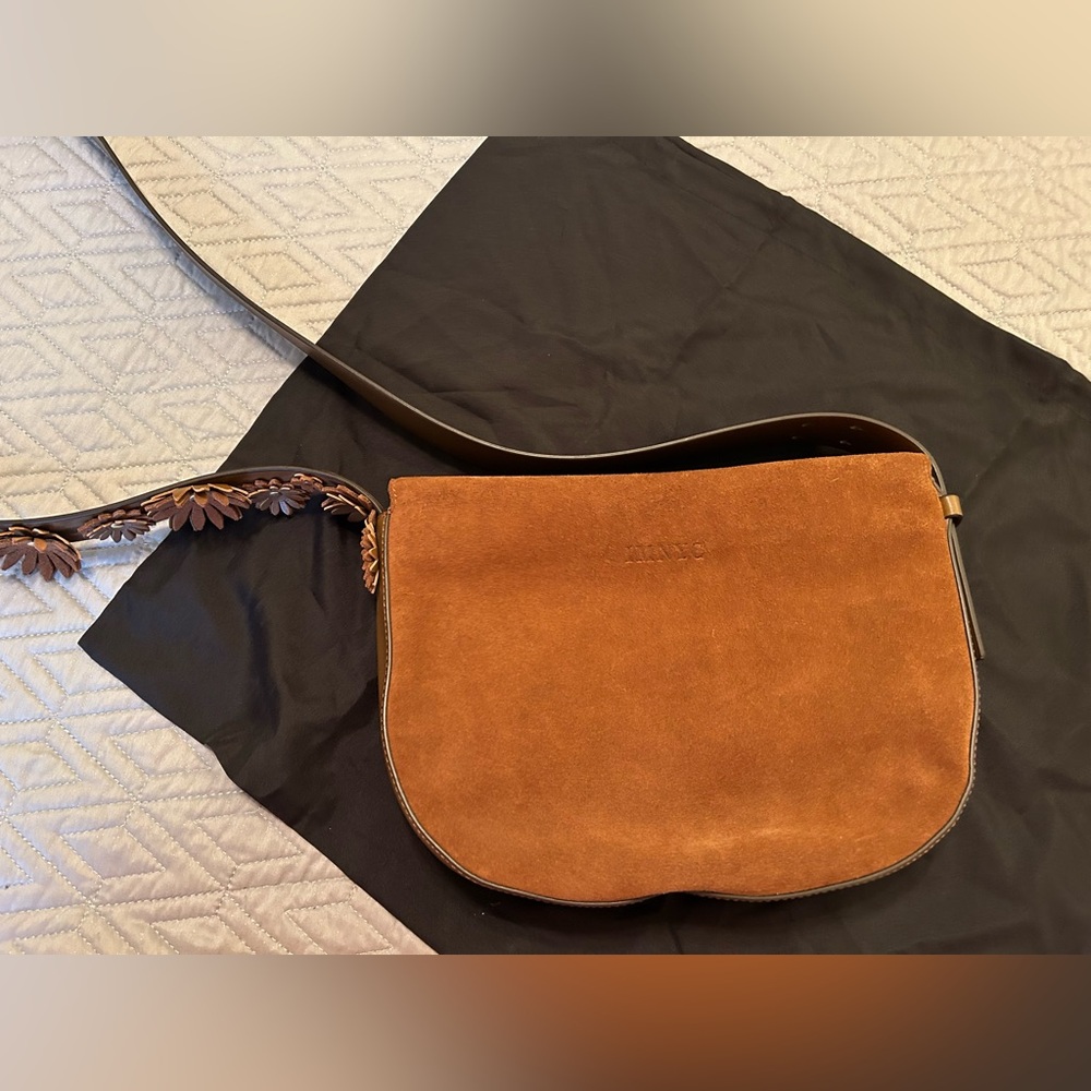 IMNYC Isaac Mizrahi Suede Crossbody Bag with leather and suede flower accents - Picture 5 of 11